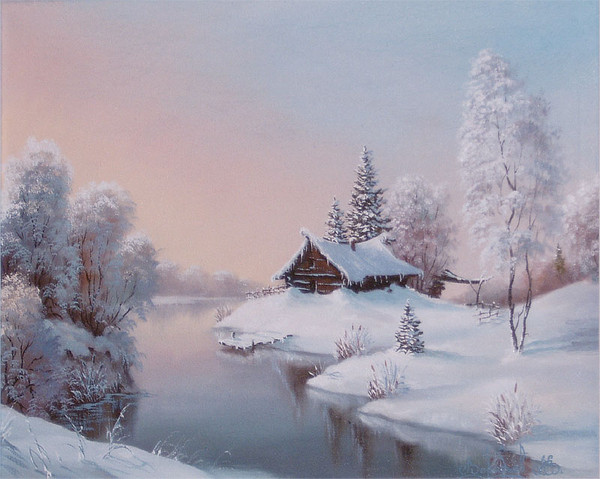 photo paysage hiver peinture