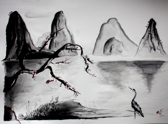 photo paysage zen noir et blanc